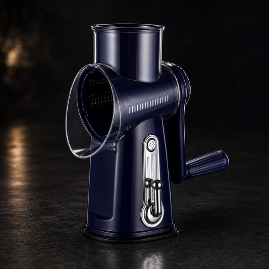 Multifunction vegetable slicer with 5 interchangeable blades for shredding slicing and grating