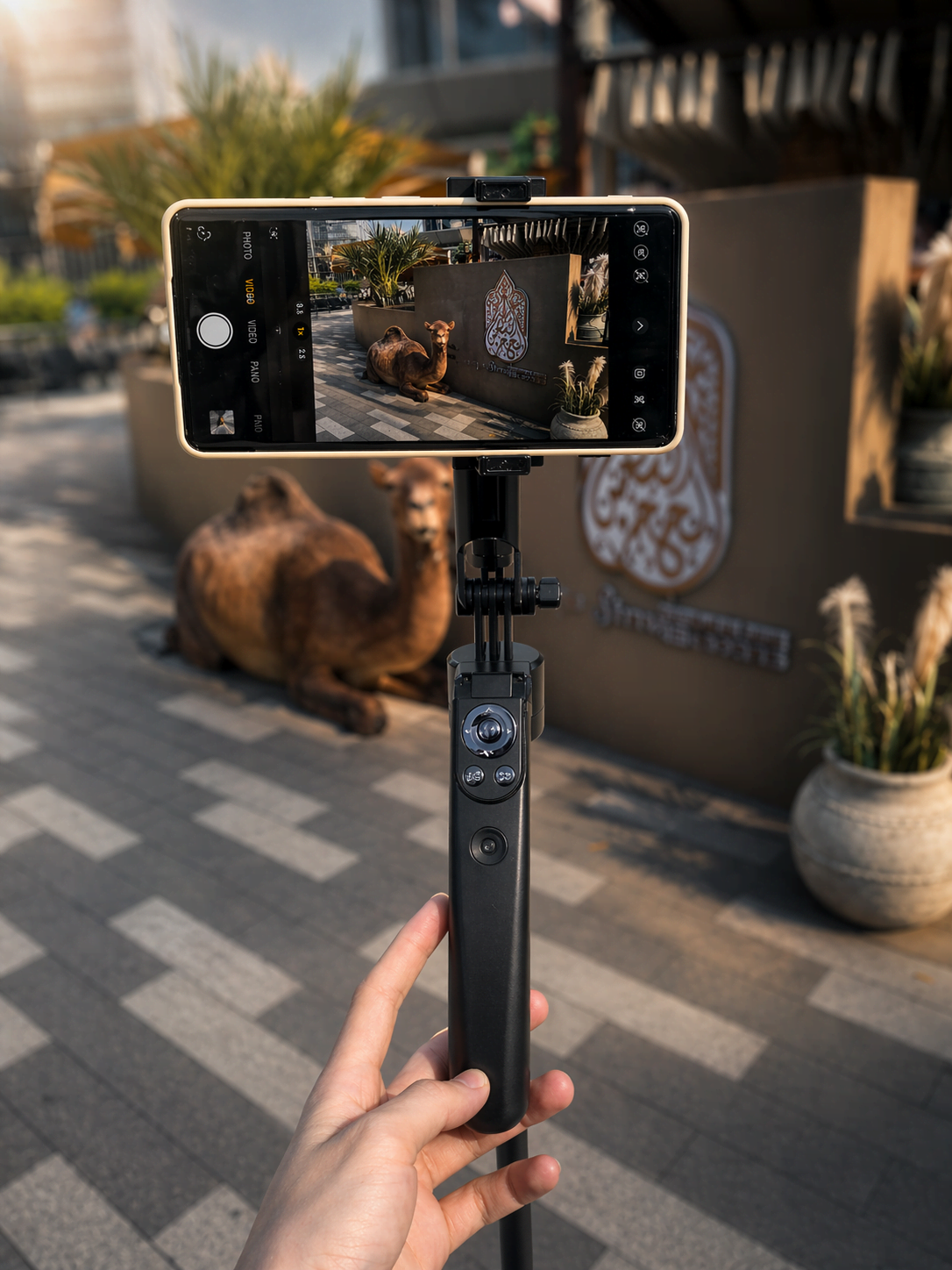 Close-up cutaway of the AI vision enhancement tracking system inside the gimbal