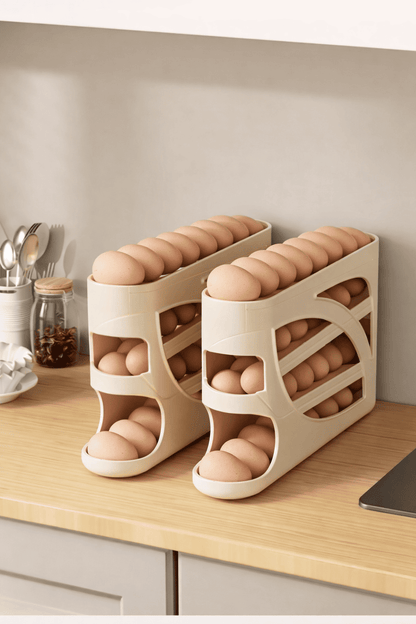 Egg Organizer for Refrigerator | 30 Egg Capacity Rolling Dispenser