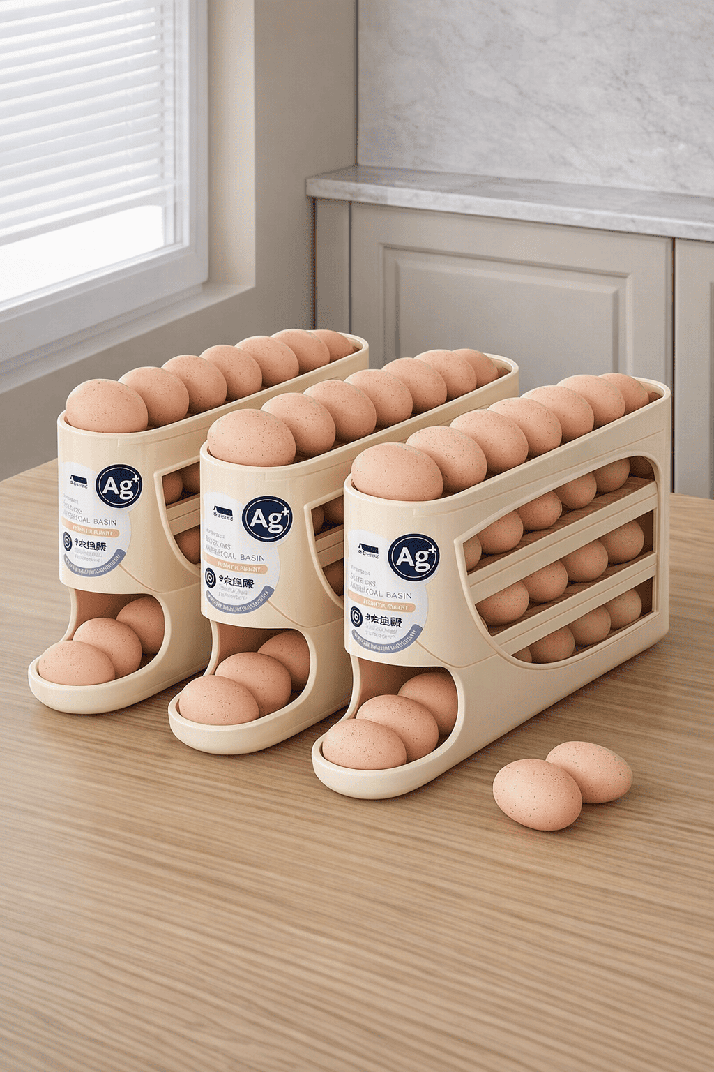Egg Organizer for Refrigerator | 30 Egg Capacity Rolling Dispenser