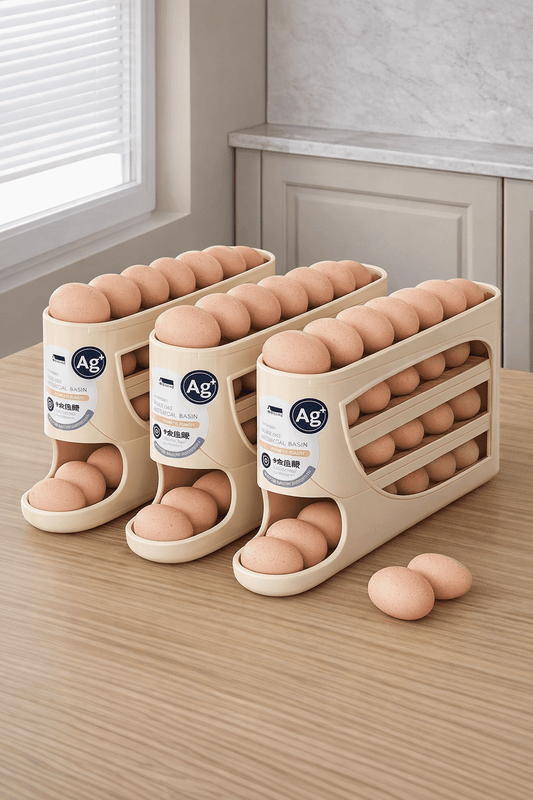Automatic Egg Organizer for Fridge | Rolling Dispenser | 30 Egg Capacity