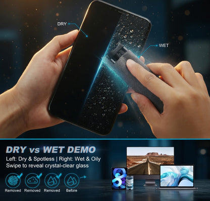Screen Cleaner Spray for Phone, Laptop & Glasses – Anti-Fingerprint, Built-in Microfiber + Free 50ML Refill