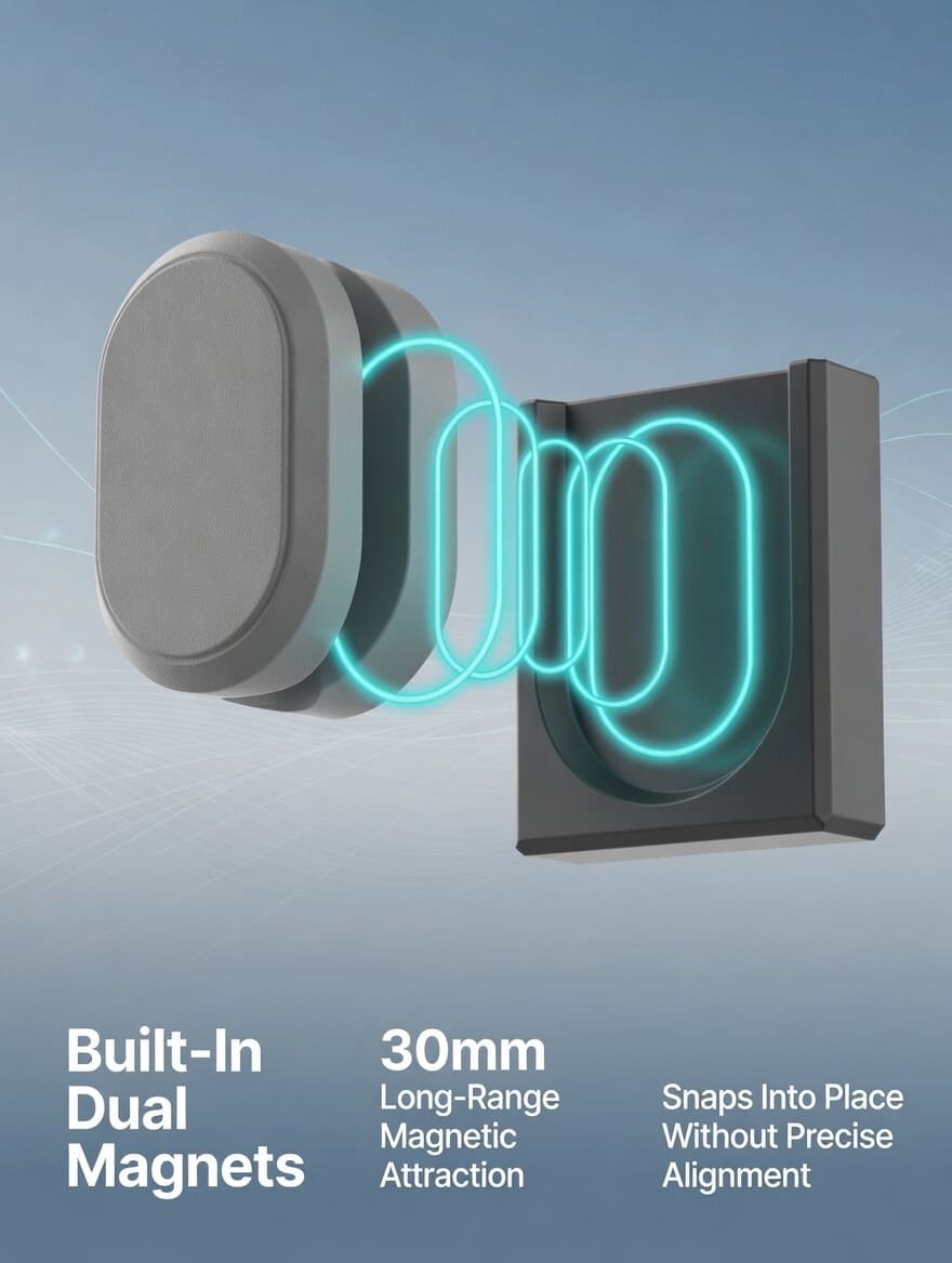 Magnetic cable organizer using 3M VHB adhesive for strong surface bonding
