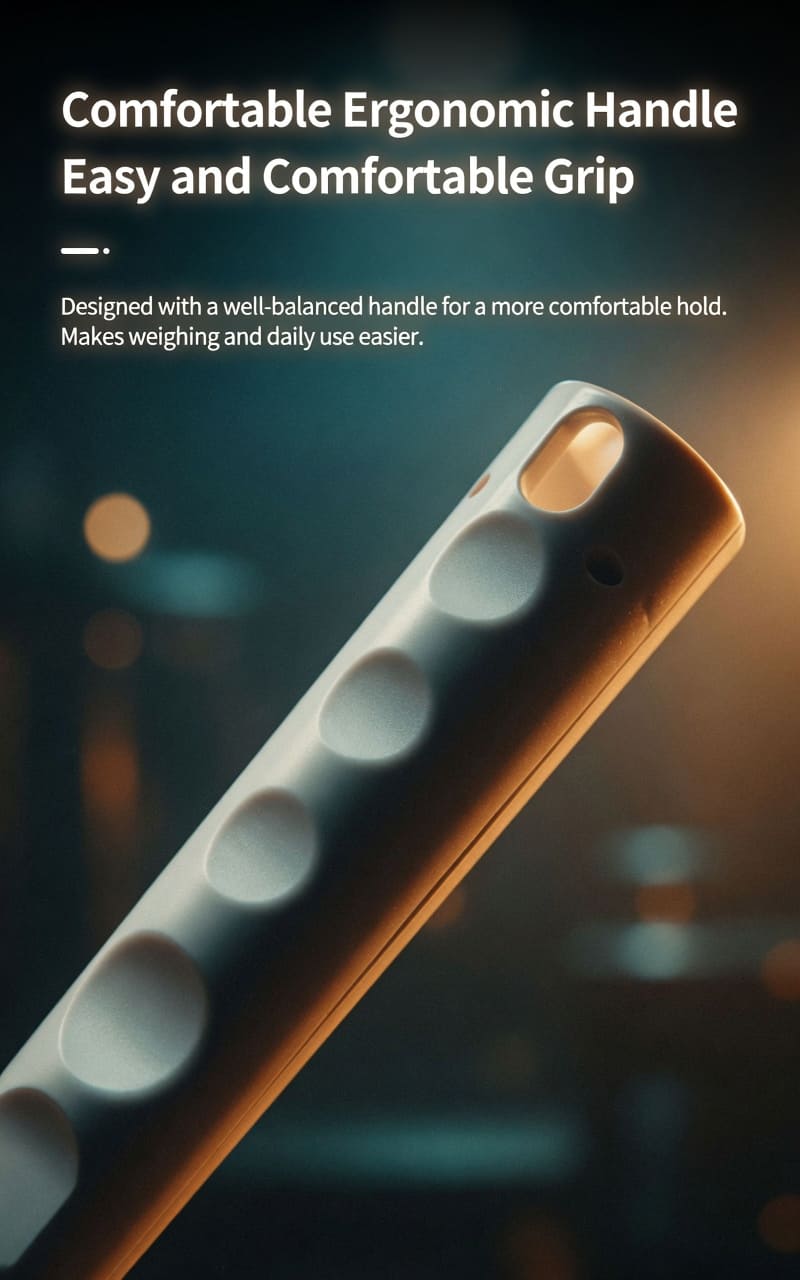 Size and feature overview of rechargeable digital spoon scale