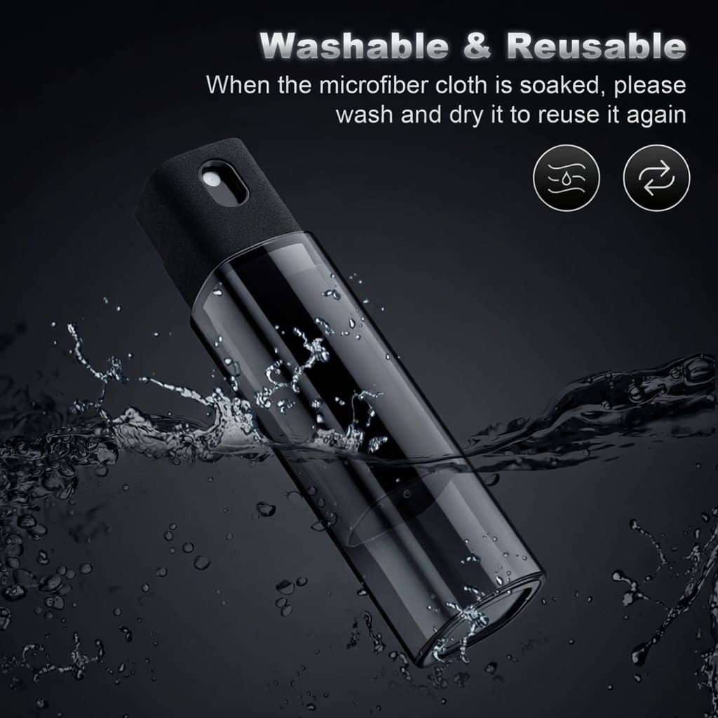 Screen Cleaner Spray for Phone, Laptop & Glasses – Anti-Fingerprint, Built-in Microfiber + Free 50ML Refill