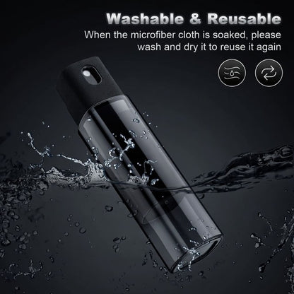 Screen Cleaner Spray for Phone, Laptop & Glasses – Anti-Fingerprint, Built-in Microfiber + Free 50ML Refill