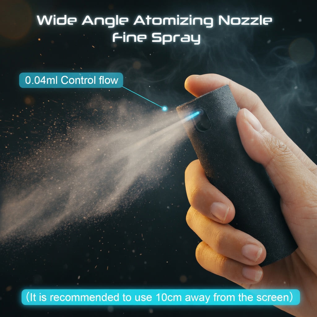 Screen Cleaner Spray for Phone, Laptop & Glasses – Anti-Fingerprint, Built-in Microfiber + Free 50ML Refill
