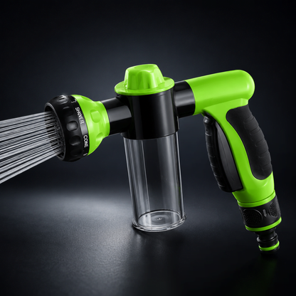 Multifunctional spray gun with transparent bottle for garden watering, mixing and pet washing