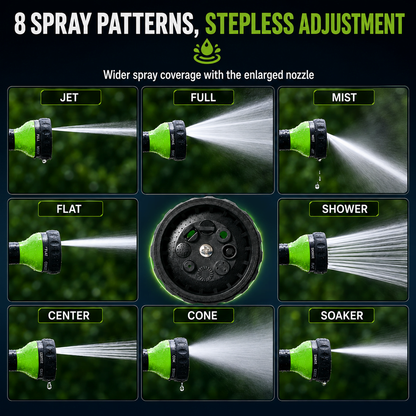 Eight spray patterns on the multifunctional spray gun for flexible garden and pet care use